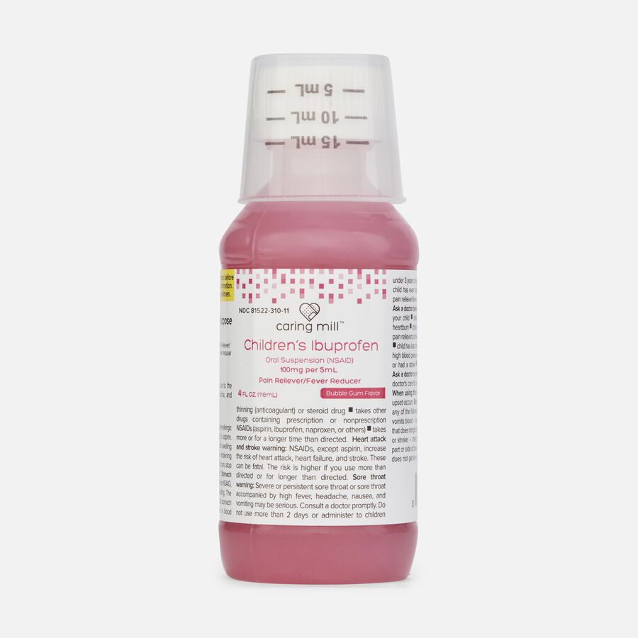 Caring Mill&trade; Children&rsquo;s Ibuprofen Pain Reliever/Fever Reducer, Bubble Gum, 4 fl oz., , large image number 3