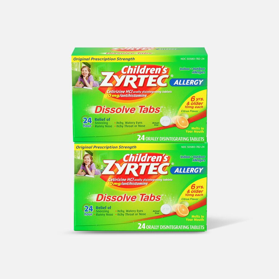 Children's Zyrtec 10mg Dissolve Tabs, Citrus Flavor, 24 ct. (2-Pack), , large image number 0