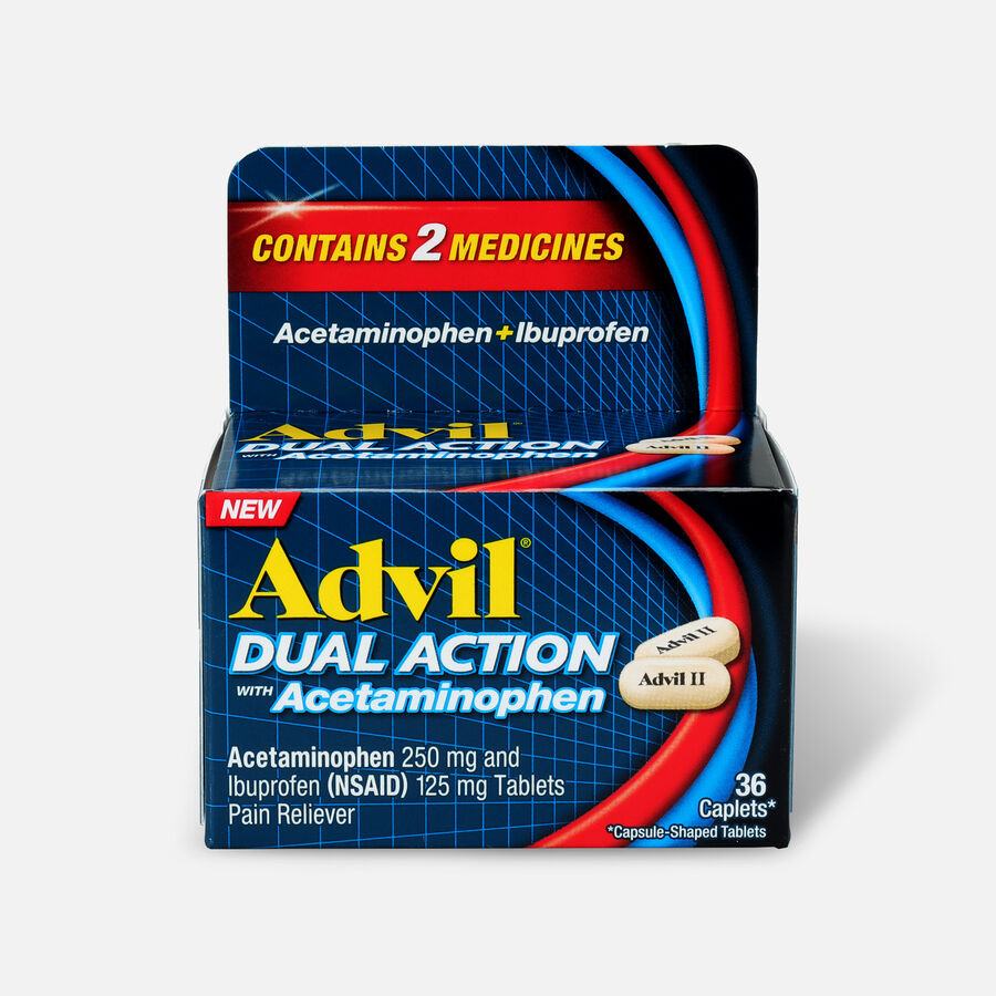 Advil Dual Action Coated Tablets, Acetaminophen + Ibuprofen, , large image number 0