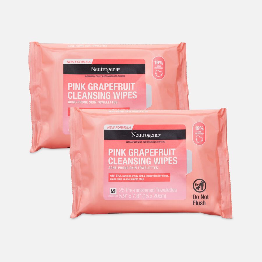 Neutrogena Pink Grapefruit Cleansing Wipes - 25 ct. (2-Pack), , large image number 0