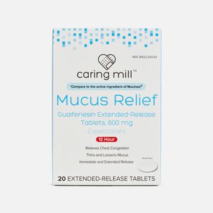 Caring Mill™ Mucus Guaifenesin Extended-Release Bi-Layer Caplets, 600 mg