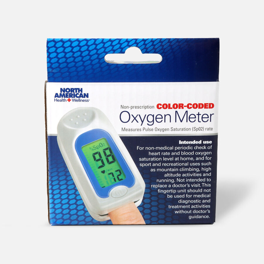 North American Health+Wellness Color-Coded Oxygen Meter, , large image number 0