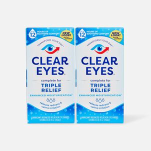 Clear Eyes Triple Action Drops, .5 oz. (2-Pack)