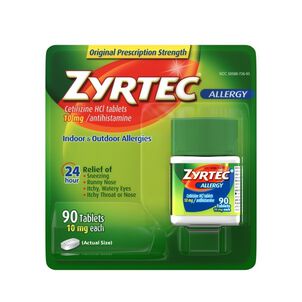 Zyrtec Adult Allergy Relief Tablets, 10 mg, 90 ct.