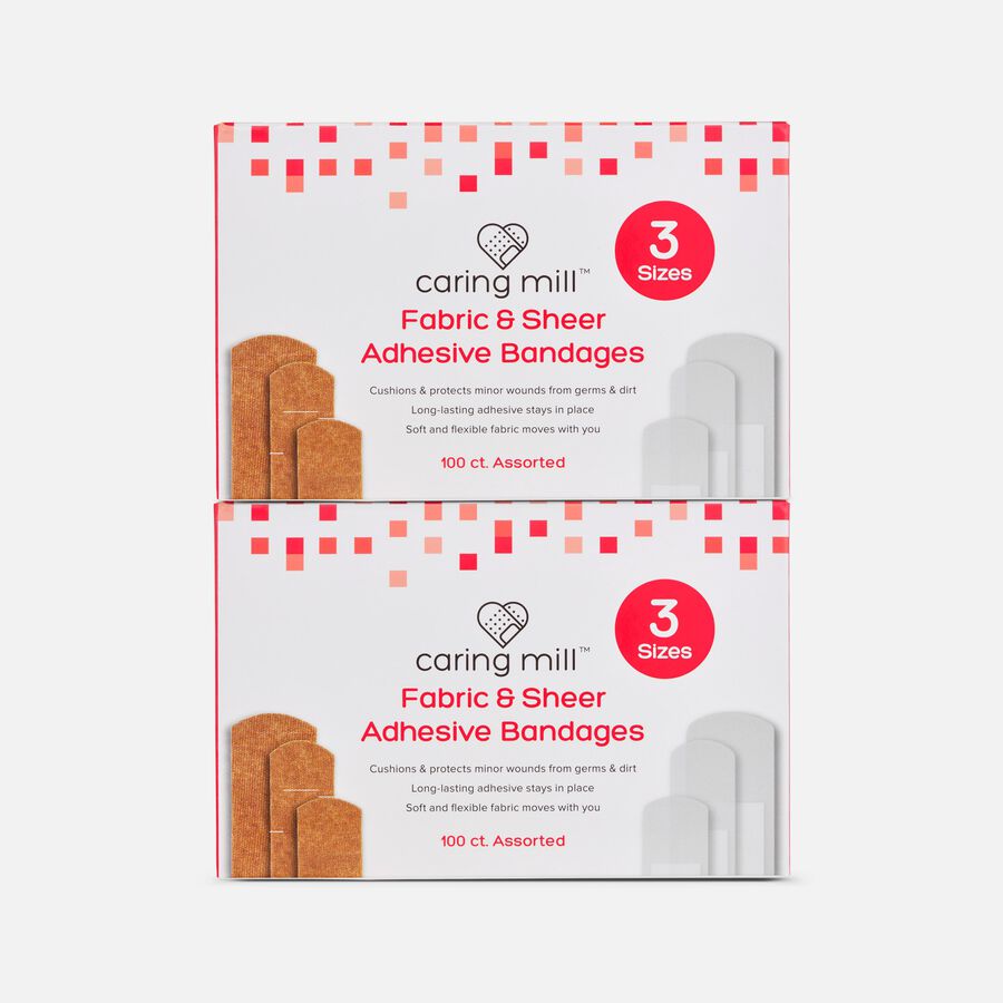 Caring Mill&trade; Assorted Bandages, Fabric & Sheer, 100 ct. (2-Pack), , large image number 0