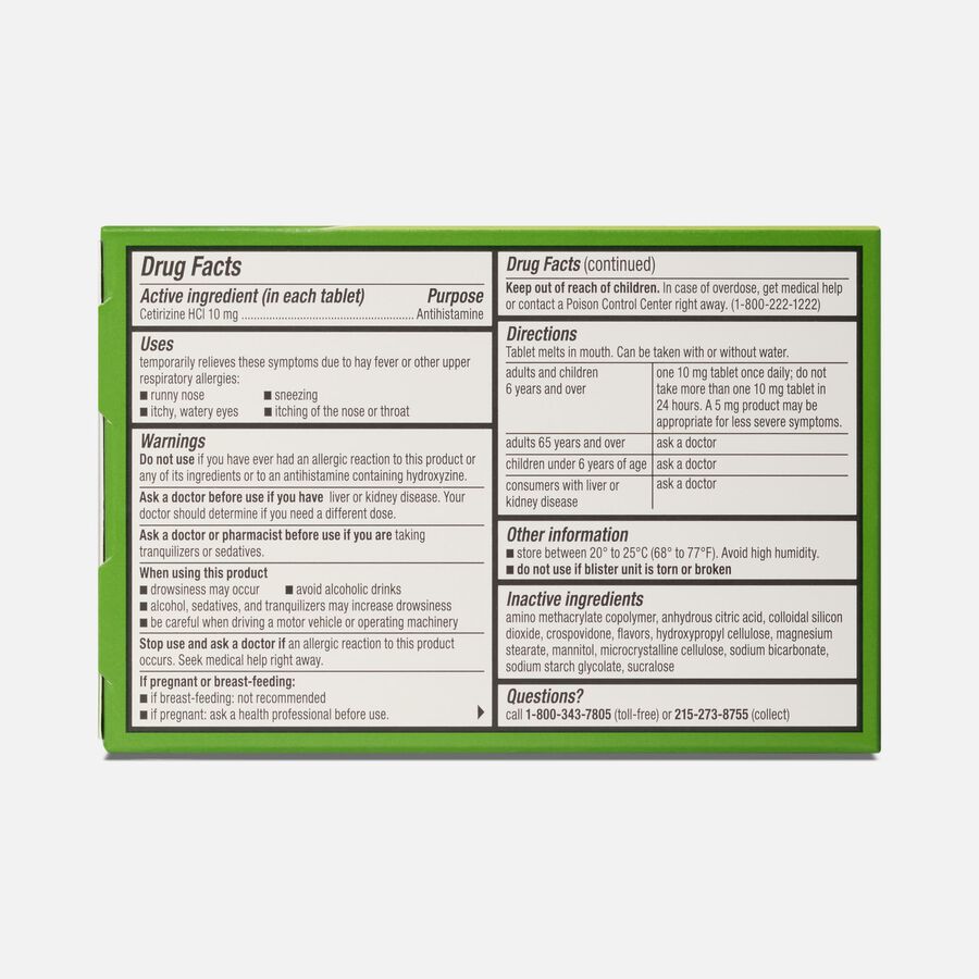 Zyrtec&reg; Dye-Free Allergy Relief Dissolve Tabs, Citrus, 24 ct., , large image number 1