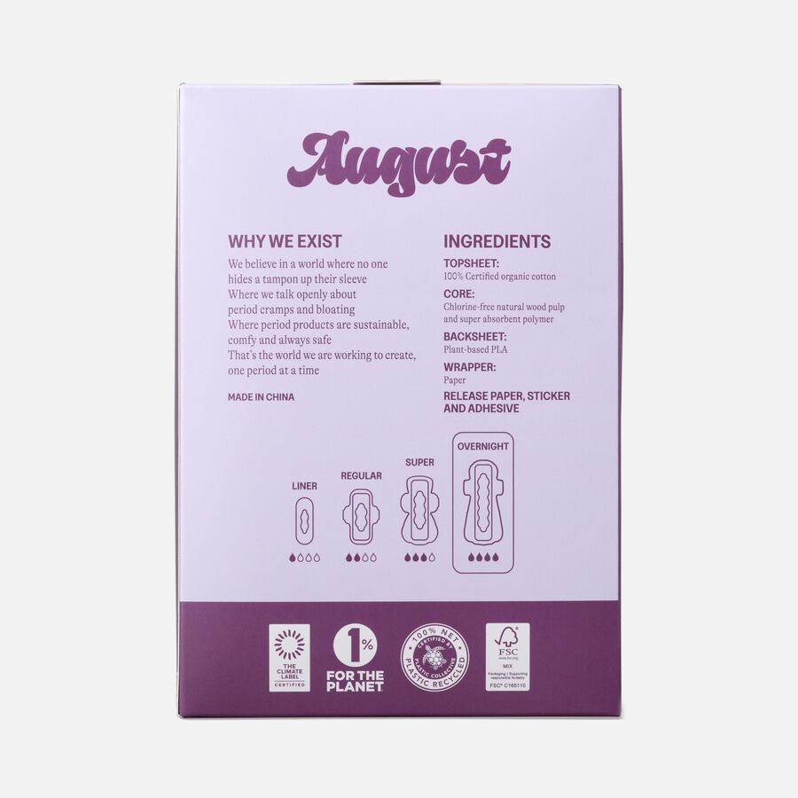 August Overnight Pads, 16 ct., , large image number 1