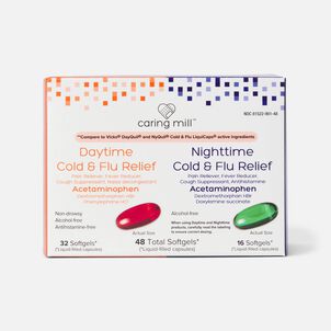 Caring Mill Day/Night Multi-Symptom Cold & Flu Relief Combo Softgels, 48 ct.