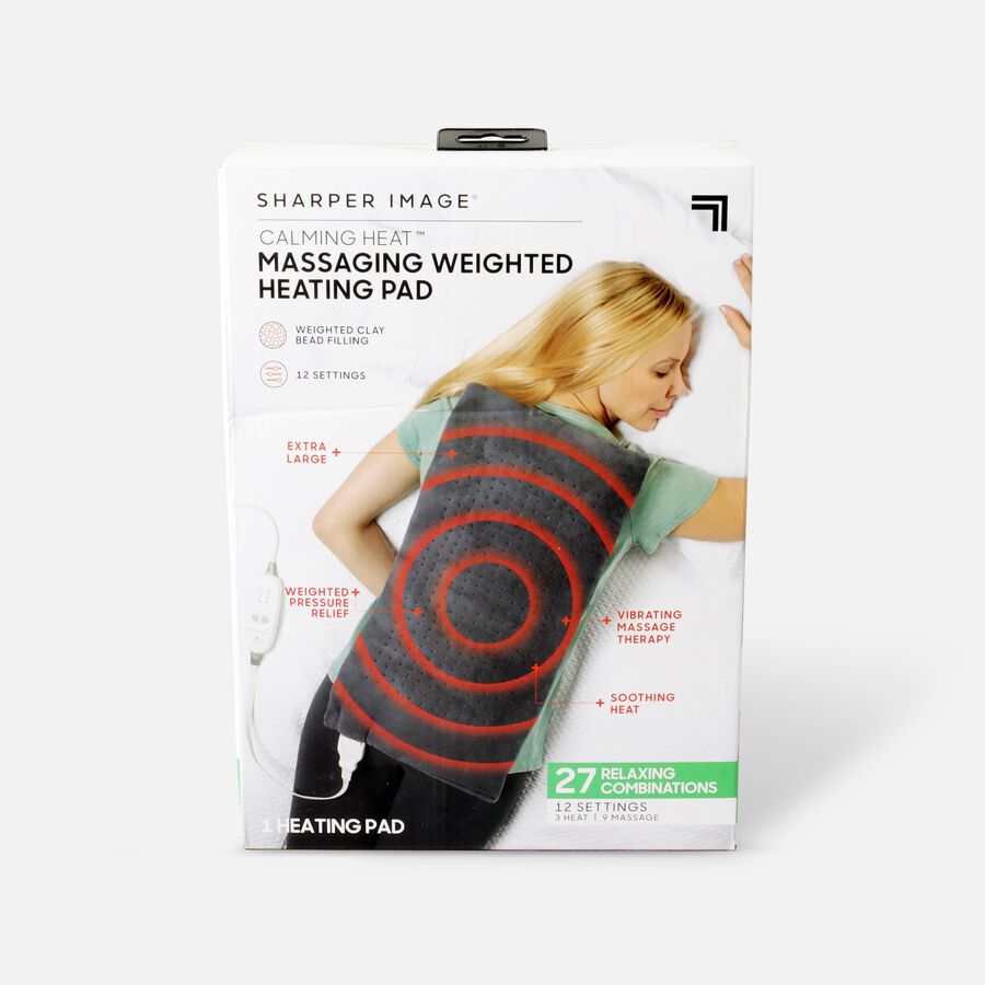 Sharper Image® Calming Heat Massaging Weighted Heating Pad, 12” x 24”, 4 lbs, , large image number 0