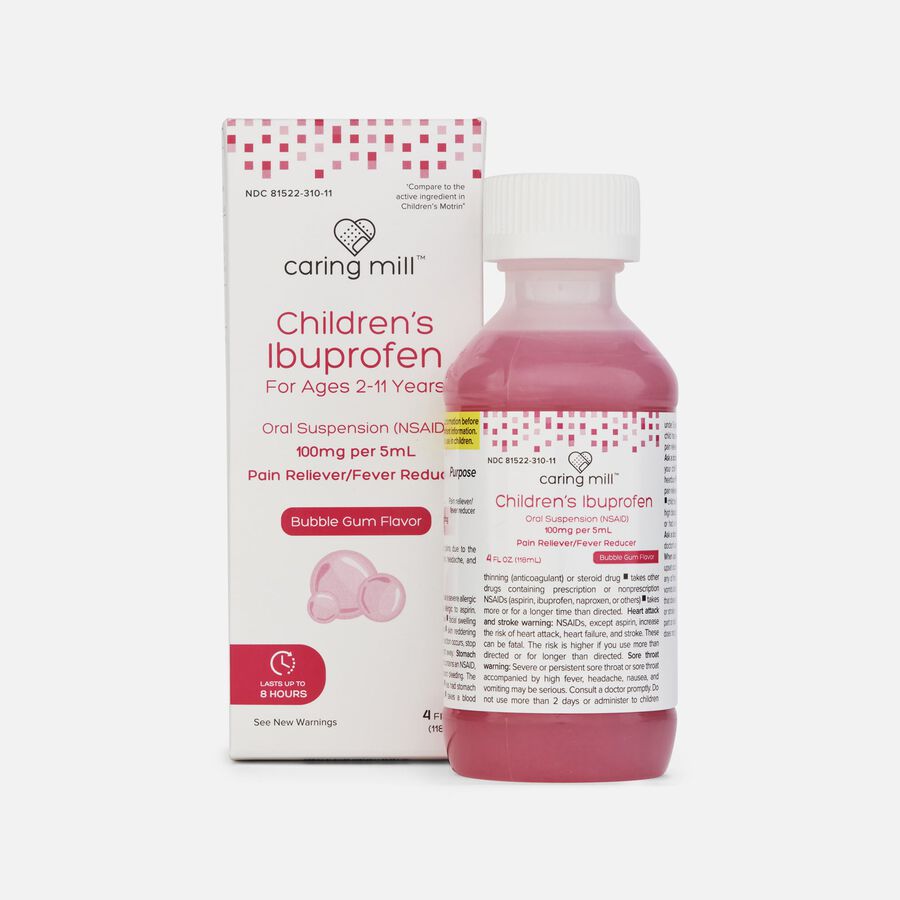 Caring Mill&trade; Children&rsquo;s Ibuprofen Pain Reliever/Fever Reducer, Bubble Gum, 4 fl oz., , large image number 0
