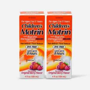 Children's Motrin Original Berry Flavor Dye-Free, 4 fl oz. (2-Pack)