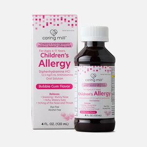 Caring Mill&trade; Children's Allergy Relief Liquid, Dye-Free, Bubblegum, 4 fl oz.