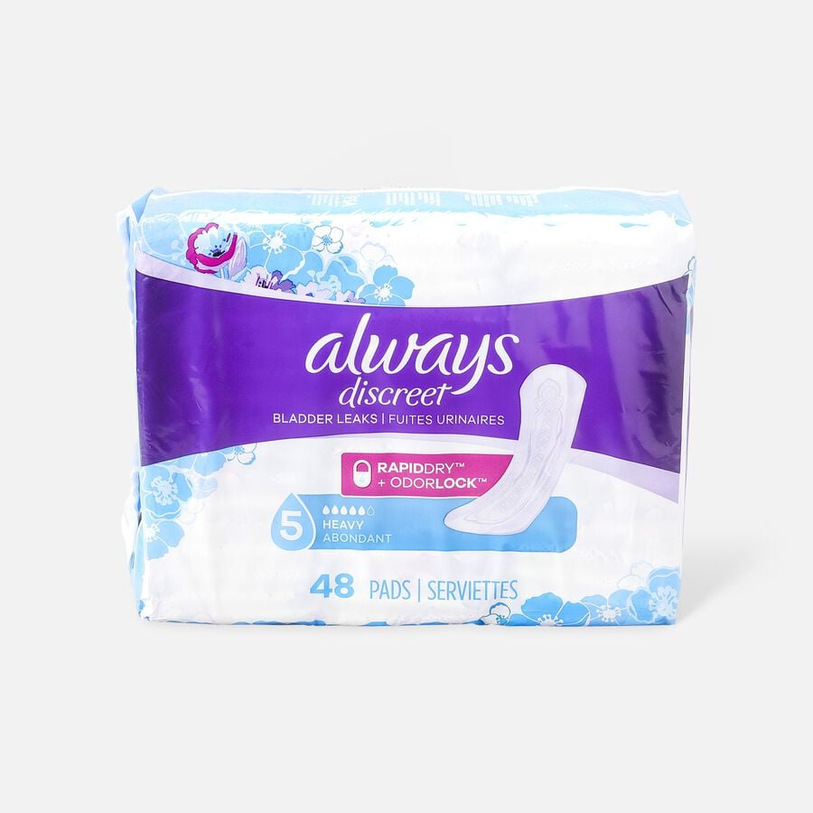 Always Discreet Moderate Long Incontinence Pads, 54 ct., , large image number 0