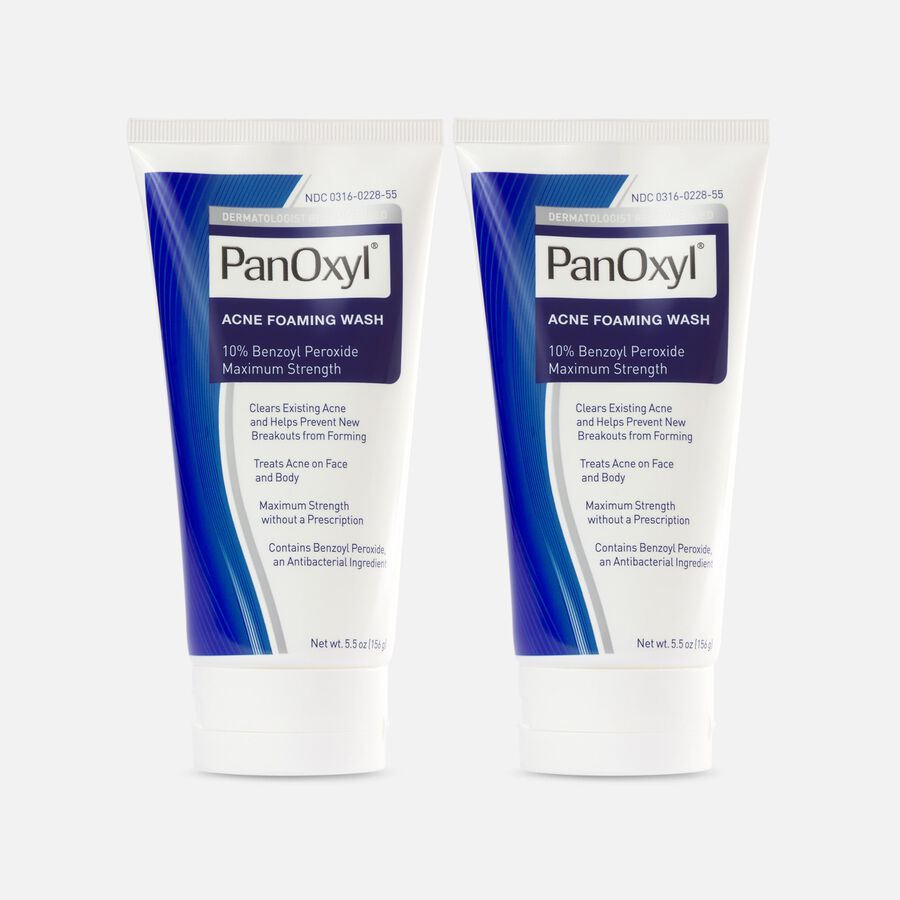 PanOxyl Foaming Wash 10%, 5.5 oz. (2-Pack), , large image number 0