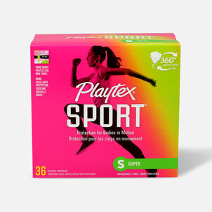 Playtex Sport Super Tampons, Unscented, 36 ct.