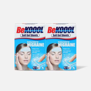 Be Koool Soft Gel Sheets for Migraines, Adults, 4 ct. (2-Pack)