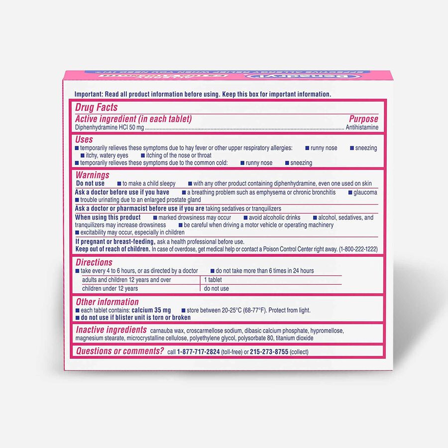 Benadryl Extra Strength Allergy Tablet, 24 ct., , large image number 1