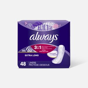 Always Panty Liners, Xtra Long with Leakguard, 48 ct.