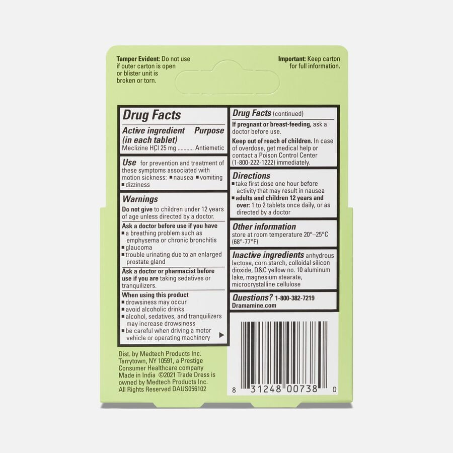 Dramamine&reg; Long Lasting, Nausea Relief Tablets, 10 ct., , large image number 1