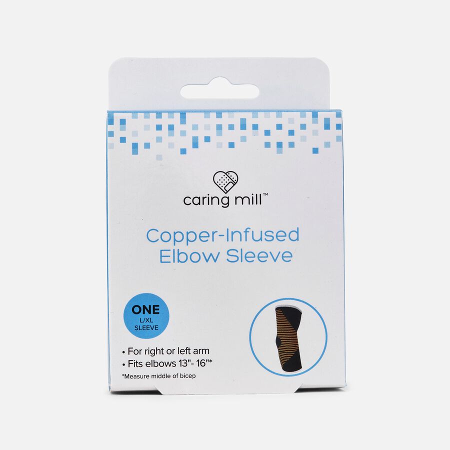 Caring Mill&trade; Copper-Infused Elbow Compression Sleeve, L/XL, , large image number 0