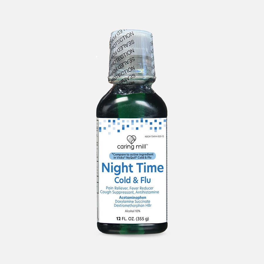 Caring Mill™ Nightime Cold & Flu Relief, Original, 12 oz., , large image number 0
