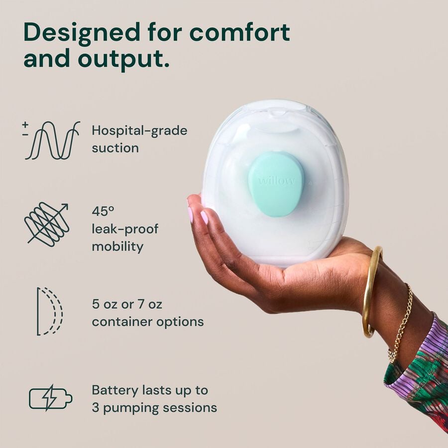 Willow Go&trade; Wearable Hands-Free, Cord-Free Double Electric Breast Pump, , large image number 1