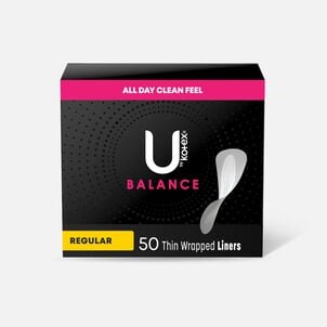 U by Kotex Barely There Liners, Light Absorbency, Regular, Fragrance-Free, 50 ct.