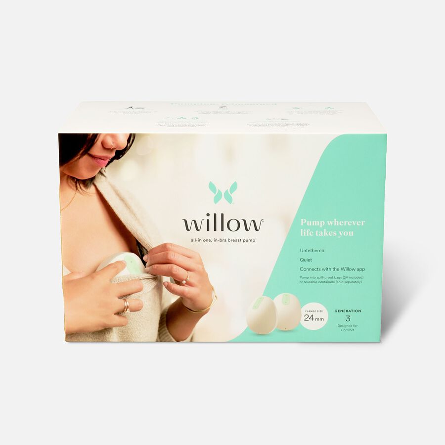 Willow Generation 3 Wearable Double Electric Breast Pump-White-24 mm, , large image number 1