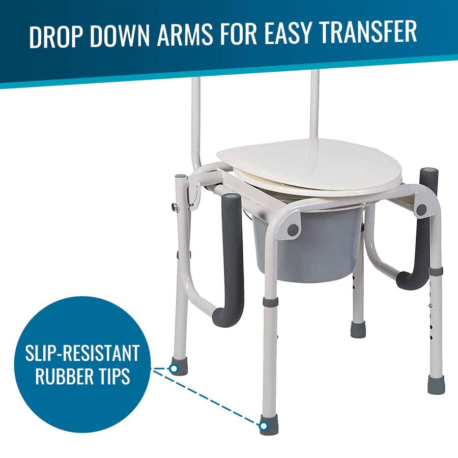 DMI&reg; Steel Drop-Arm Bedside Commode, , large image number 2