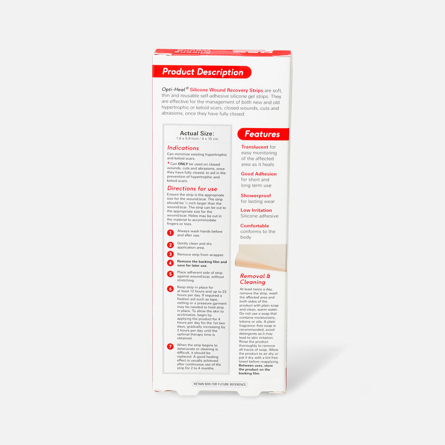 Neo G Silicone Wound Recovery Strips, 1.6&rdquo;x 5.9&rdquo; &ndash; 6 ct., , large image number 1