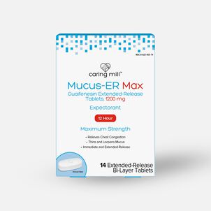 Caring Mill™ Mucus Guaifenesin Extended-Release Bi-Layer Tablets, 1200mg, 14 ct.