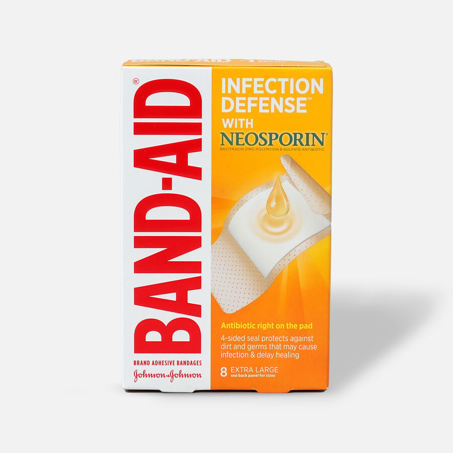 BAND-AID&reg; Adhesive Bandages Infection Defense With Neosporin Antibiotic Extra Large - 8 ct., , large image number 0