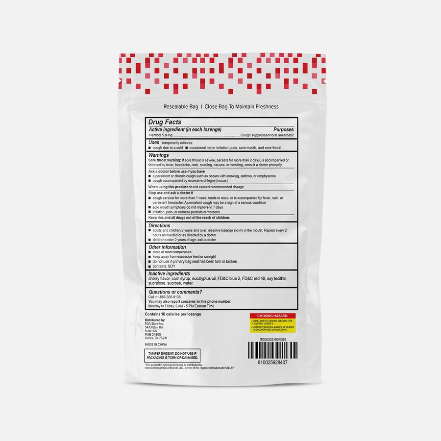 Caring Mill&trade; Cough Drops, Cherry, 90 ct., , large image number 1