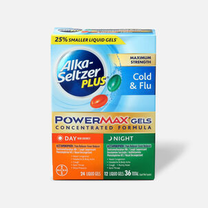 Alka-Seltzer Plus PowerMax Gels, Cold & Flu, Day & Night