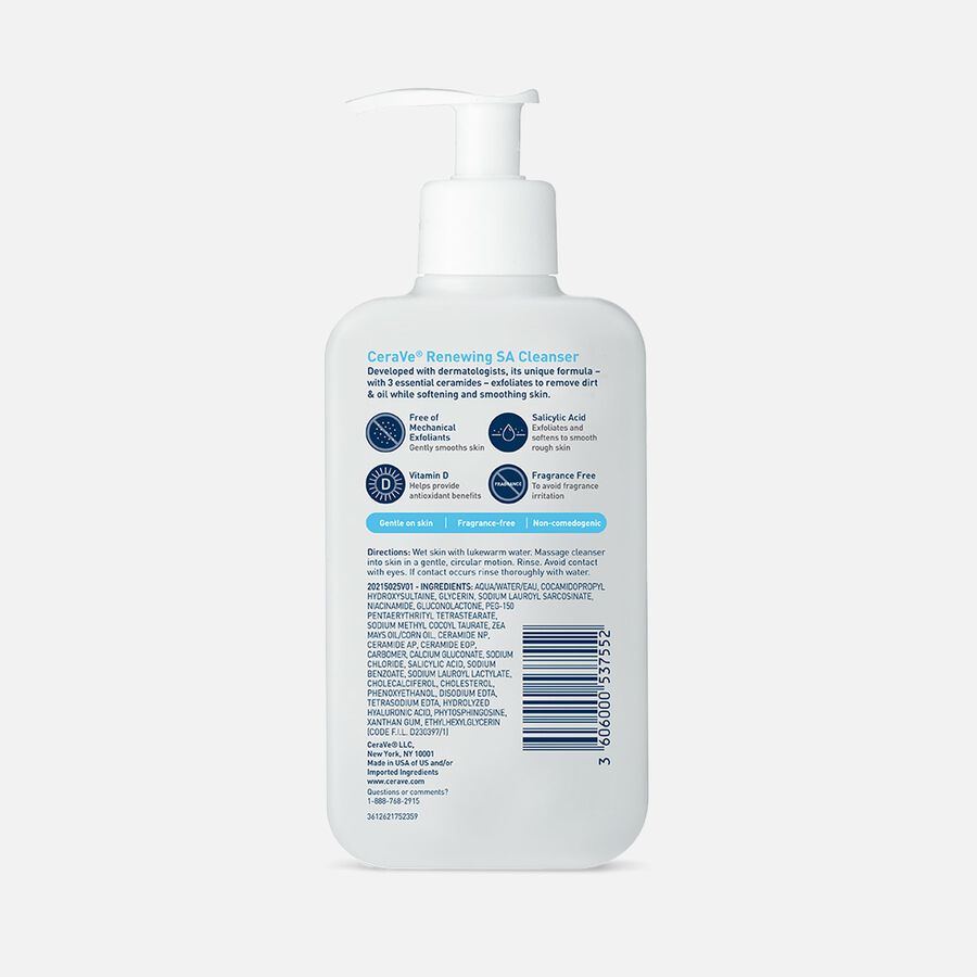 CeraVe Renewing SA Cleanser, 8 oz., , large image number 1