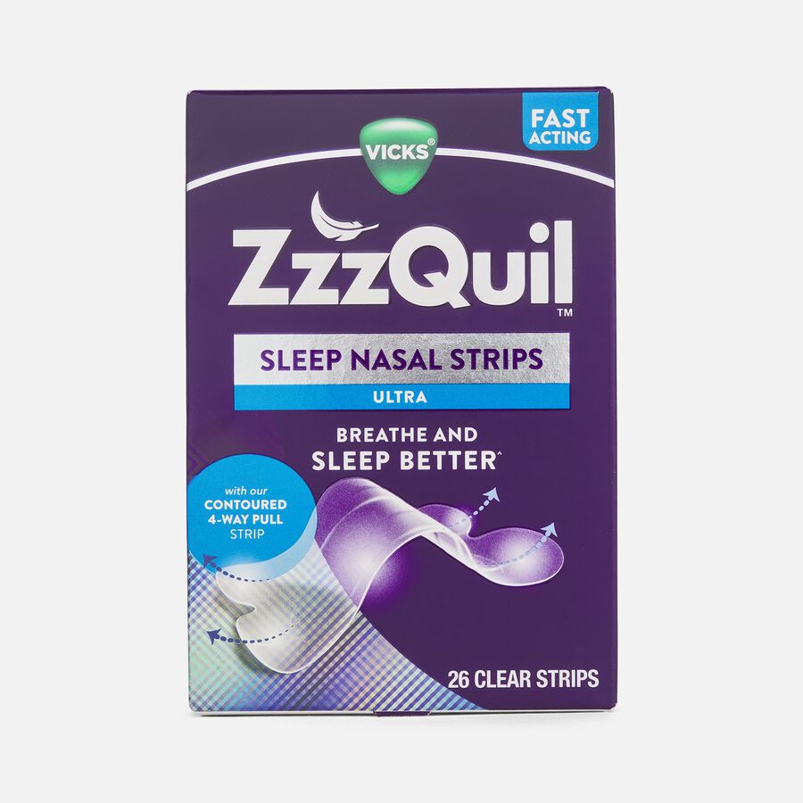 Vicks ZzzQuil Sleep Ultra Nasal Strips, Clear, 26 ct., Clear, large image number 0
