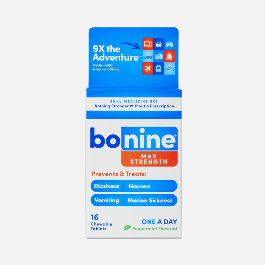 Bonine&reg; MAX Motion Sickness Relief Chewable Tablets, Peppermint, 16 ct., , large image number 0