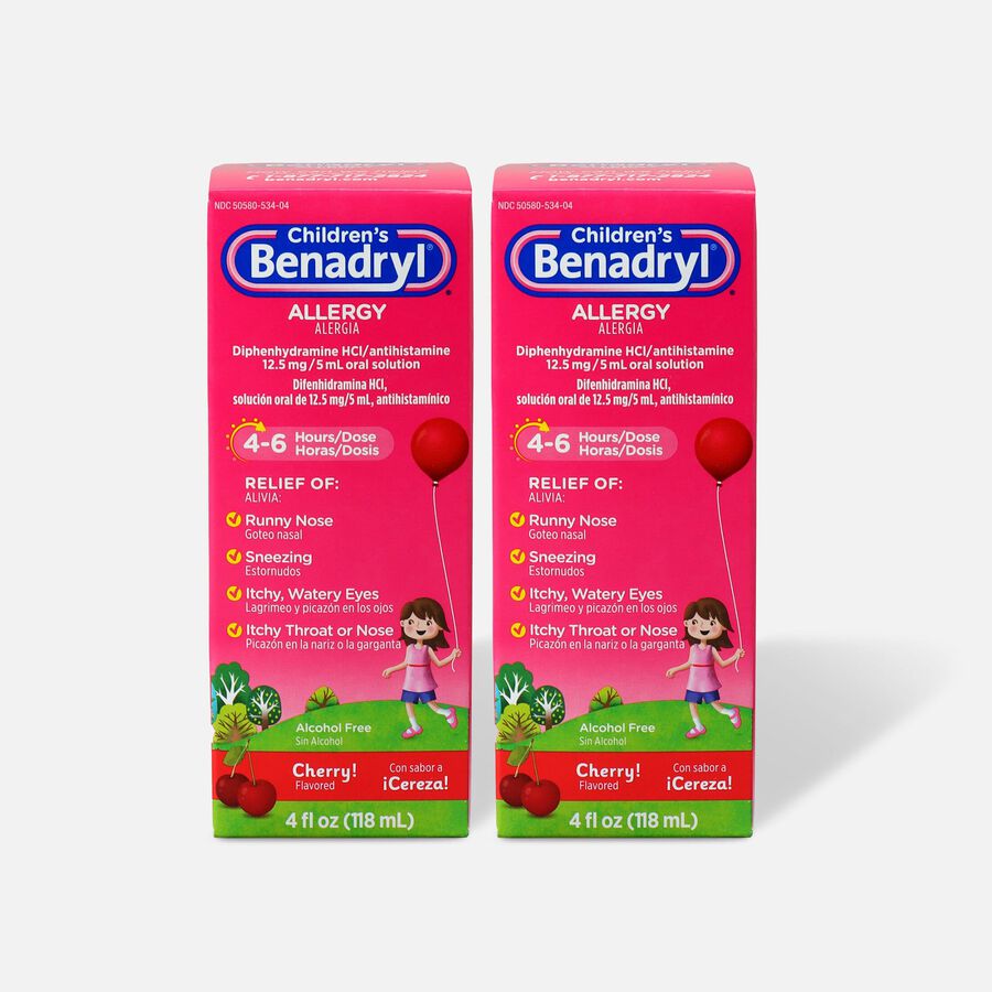 Children's Benadryl Cherry flavored Allergy 4 fl oz. (2-Pack), , large image number 0