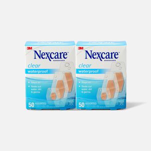 Nexcare Waterproof Clear Bandage, Assorted Sizes, 50 ct. (2-Pack)