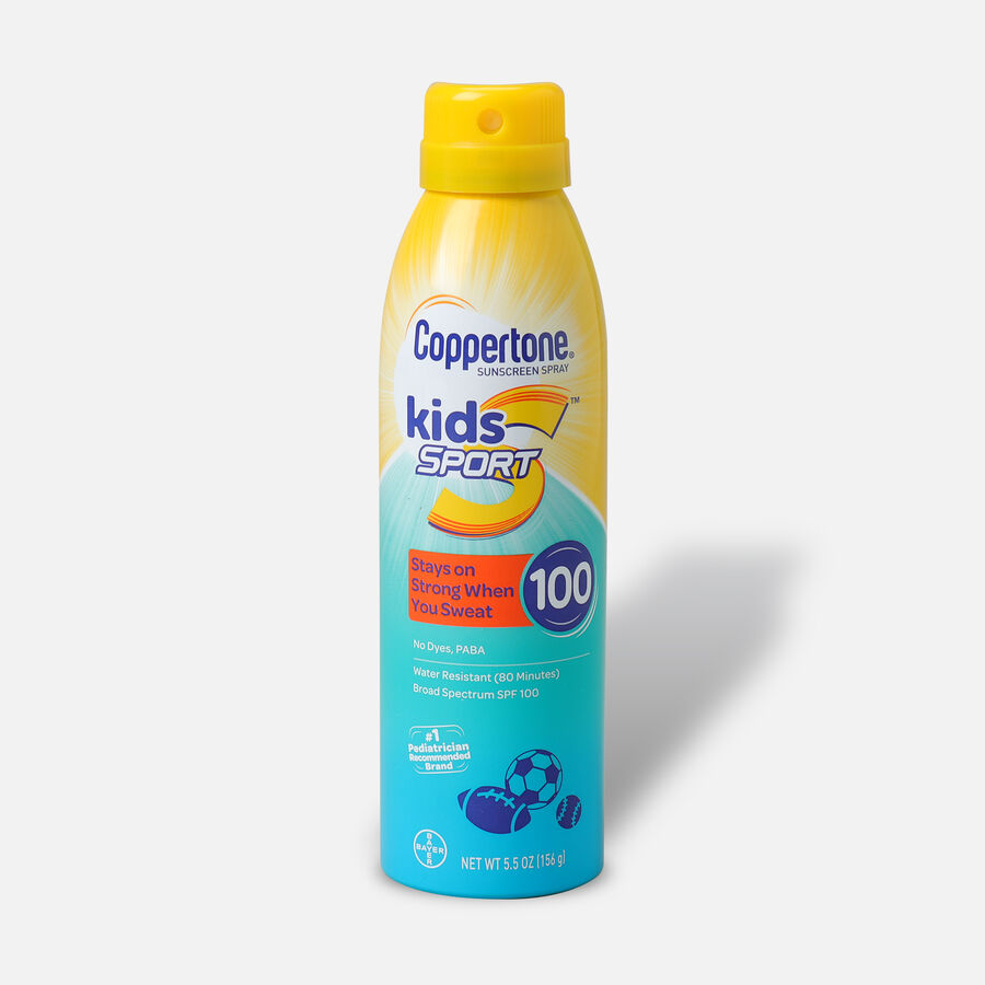 Coppertone Kids Sport Sunscreen Water Resistant Spray SPF 100, 5.5 oz., , large image number 0